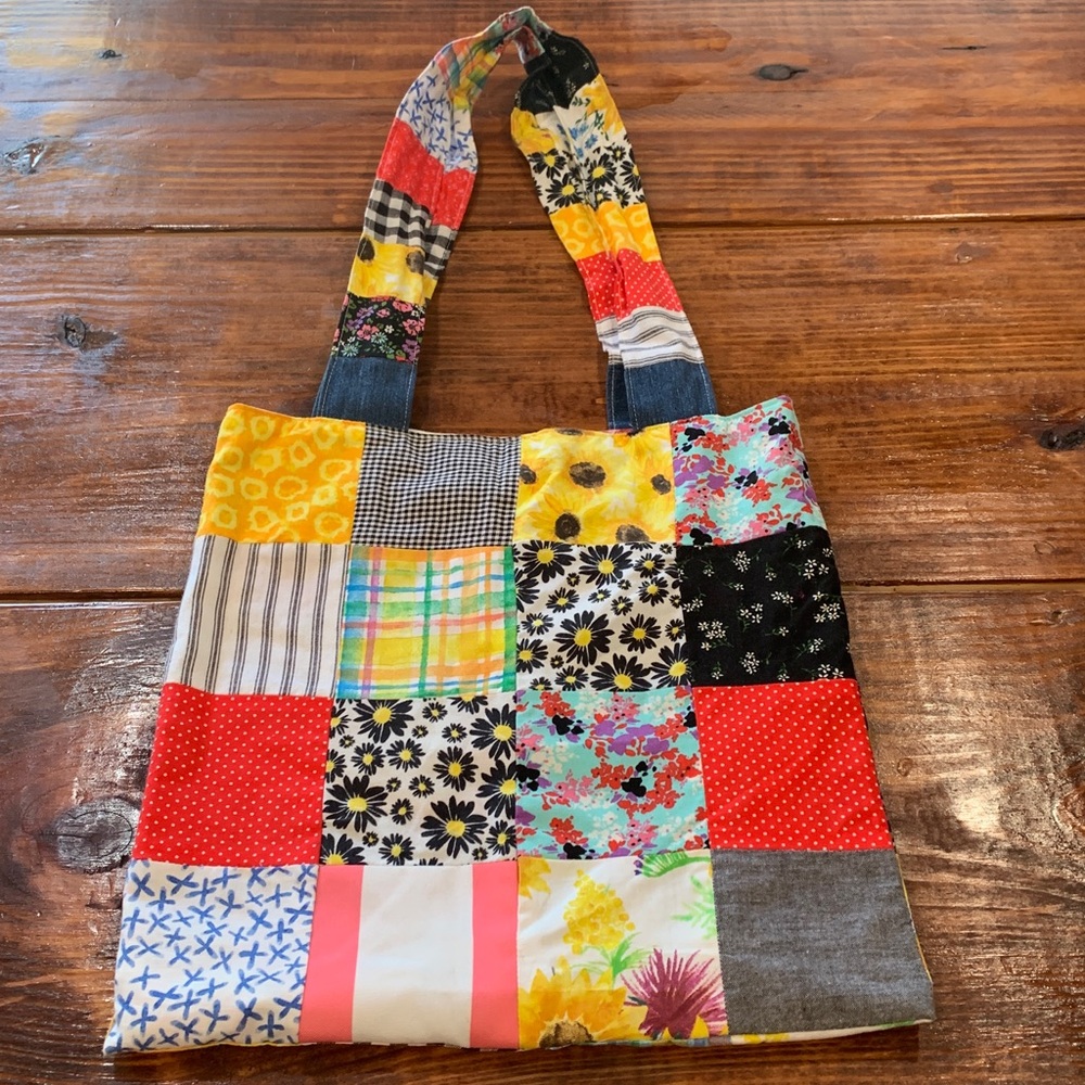 Handmade Colorful Patchwork Tote Bag